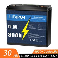 12V 30Ah LiFePO4 Lithium Battery 30A BMS Deep Cycles for Solar RV Scooter Marine picture