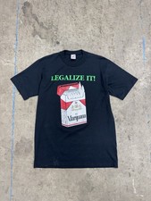 Vintage 1990s Marijuana Legalize It Marlboro Graphic T-Shirt Size Large picture