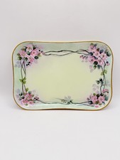 Antique O&E.G. Royal Austria Hand Painted Floral Porcelain Tray Signed 10” picture