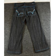 5ive Jungle & Co Jeans Mens 36 Dark Wash Blue Contrast Stitch Relaxed Straight picture