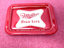 Vintage Miller High Life Beer Tray Red Metal No 400301 6.5x4.5