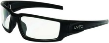 Uvex Hypershock Safety Glasses, Black Frame with Clear Lens & HydroShield Anti-F picture