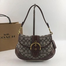 Coach CJ814 Soho Bag Signature Jacquard Maple Brown Shoulder Handbag Outlet picture