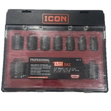 ICON Professional Standard Impact 13 Piece Socket 1/2 Drive Set SAE 13SS-13  New picture