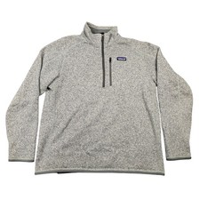 Patagonia Sweater Mens XL Gray 1/4 Zip Mock Neck Lined Heavyweight Pullover picture