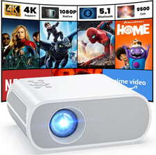 Projector, Native 1080P Full HD Bluetooth Projector with Speaker, 9500 Lumens Ou picture
