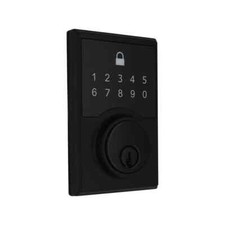 Defiant Square Matte Black Compact Touch Electronic Single Cylinder Deadbolt picture