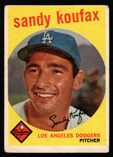1959 Topps Sandy Koufax #163 Baseball Card HOF - Dodgers (crease) picture
