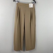 Uniqlo Ultra Stretch Active Wide Leg Trouser Pants Small Beige Pleated picture
