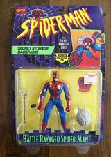 RARE Toybiz Battle Ravaged Spider-Man The Animated Series  Figure NEW picture