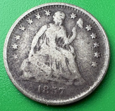 1857-P Seated Half Dime in Good Condition, Nice Rims on Both Sides picture