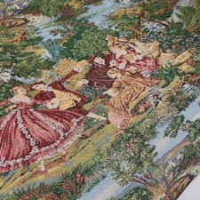 SALOME MULTI COLOR FLORAL SCENIC GARDEN CHENILLE WOVEN JACQUARD FABRIC FRENCH picture