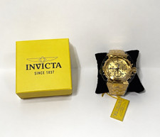 Invicta Men's Gold Tone Quartz Chronograph Luxury Stainless Steel Watch w/ Box picture