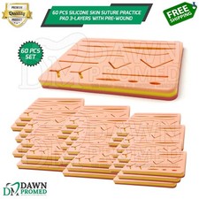60 Pcs Medical Skin Suture Practice Silicone Pad Wound Simulated Training Kits picture