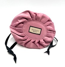 New Gucci Flora Beauty  Cosmetic Bag Drawstring  Pouch Clutch ~ Rose Pink picture
