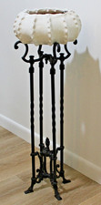 SUPERB ANTIQUE VICTORIAN PLANT STAND FISHBOWL HOLDER CAST IRON ORNATE HEAVY 1880 picture