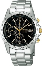 SEIKO Selection SBTQ043 Chronograph Quartz Men's Watch Silver Black From Japan picture