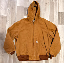 Carhartt J131 BRN Brown Full Zip Hooded Jacket Men's XL Regular picture