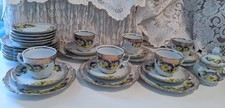 Vintage Mitterteich Bavaria Porcelain Tea Trio – Pansy Floral, Gold Trim picture