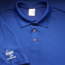 KROGER Grocery Store Employee Uniform Blue  Polo Shirt Size Medium picture