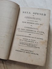 RARE 1845 Hell Opened  Christians Giovanni Pinamonti Henry McGrath Philadelphia  picture