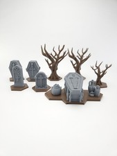 For Heroscape Terrain - Dead Trees & Graveyard set With Tombstone & Headstones picture