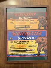 Winchester Grizzly Bear Vintage Advertising Ammo Box Reproduction Framed Print 2 picture