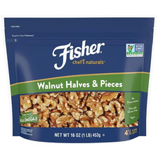 Fisher Chef's Naturals Gluten Free, Non-GMO Walnut Halves & Pieces, 16 oz Bag picture