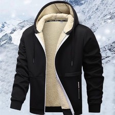 Casual Hoodies For Men Heavyweight Fleece Sweatshirt Winter Thick Sherpa Lined H picture