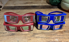 Infitec Simplex 3D Glasses  3D Available Blue & Red Frames  RARE New - 4 Pairs picture