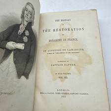 History Restoration Monarchy France Vol III 1872 Antique HC (AC83) picture