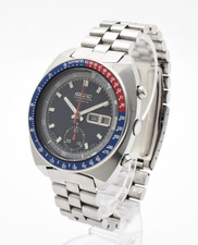 Vintage 1977 Seiko 6139-6012 Pepsi Tachymeter Black Dial Automatic Men's Watch picture