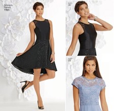 Simplicity 1195 Sz 12-20 Slimming Flared Raglan Princess Dress Lace Pattern picture