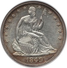 1849 O 50C Seated Liberty Half NGC AU58 Jules Reiver Collection picture