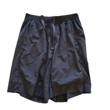 Lululemon Shorts Mens M Black Dark Gray Geometric Elastic Waist picture