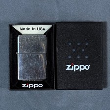 Vintage Zippo Lighter PAT 2032695 Chrome Bradford PA Made in USA with Box picture