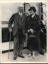 1934 Press Photo Dr. Walter Williams, wife on the S.S. Monterey in Los Angeles picture