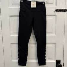 NWT Fabletics PowerHold Dynamic High Waisted Lattice 7/8 Leggings S Black picture