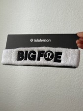 New Rare Big Foe Frances Tiafoe Lululemon White Headband Head Band BNP Paribas picture