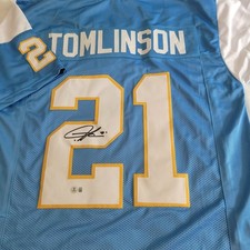 CHARGERS  LADAINIAN TOMLINSON  CUSTOM AUTOGRAPHED JERSEY  BECKETT /COA picture