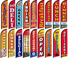 Restaurant Windless Full Sleeve Business Flags Breakfast Lunch Special Dinner picture