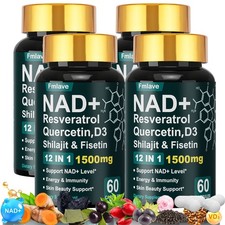 NAD+ Supplement Premium Nicotinamide Riboside & Resveratrol 1500mg, DNA Repair picture
