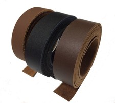 5-6 oz. Chrome Tanned Genuine Leather Strip Strap Blank 60 inches Plus  8 Widths picture