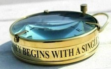 Vintage Compass Brass Vintage WWII Military Pocket Compass Gift picture