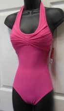 Capezio HALTER LEOTARD PLEATED synergy FRONT Hibiscus #10190 DANCE BALLET  picture