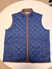 Peter Millar Men's Navy Essex Quilted Travel Vest Full Zip Vest Size Large picture