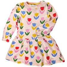 Mini Boden Girls Sz 6 7 Flower Sweatshirt Dress Tulip Pockets Long Sleeve LN picture