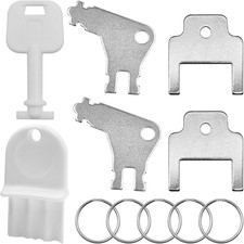 6 Pcs Universal Paper Towel Dispenser Key, with 5 Key Rings, Replacement Key picture