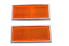 Front Amber Reflector Set With Chrome Frame Harley Sportster 1972-up   #59254-72 picture