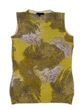Gucci Vintage 2000s Floral Knit Tank Top Women’s M Olive Yellow Italy picture
